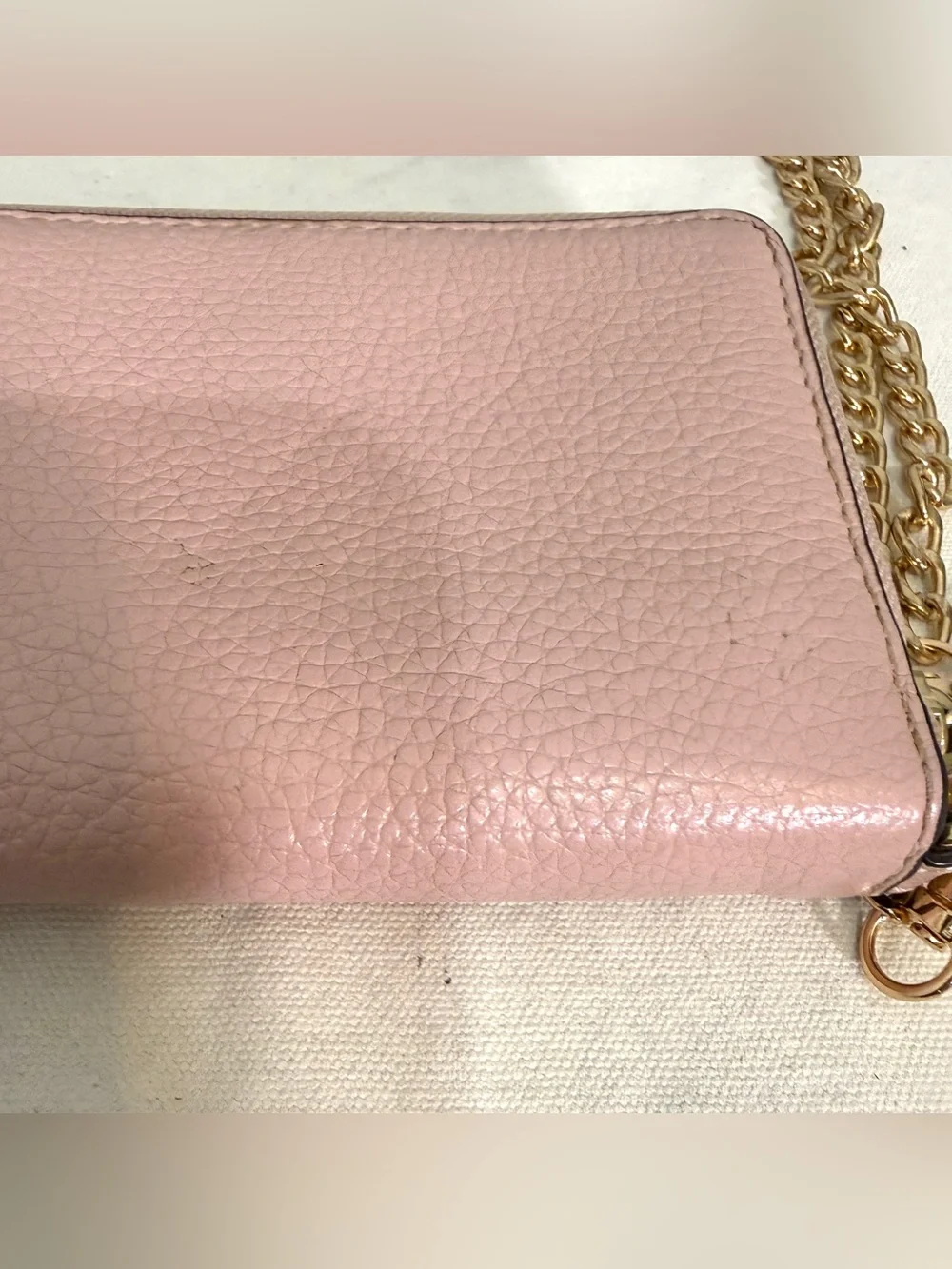 Michael Kors Blush Pink Pebbled Leather Wallet Wristlet with Replacement Strap